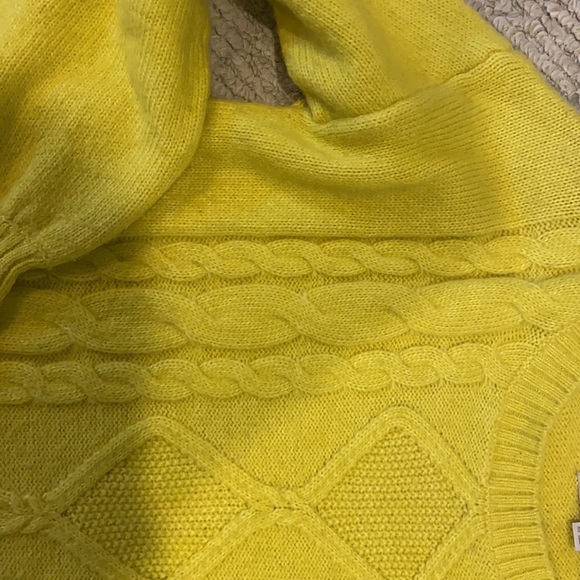 LOFT Yellow Pull-over Cable-knit sweater size XS - Picture 4 of 5